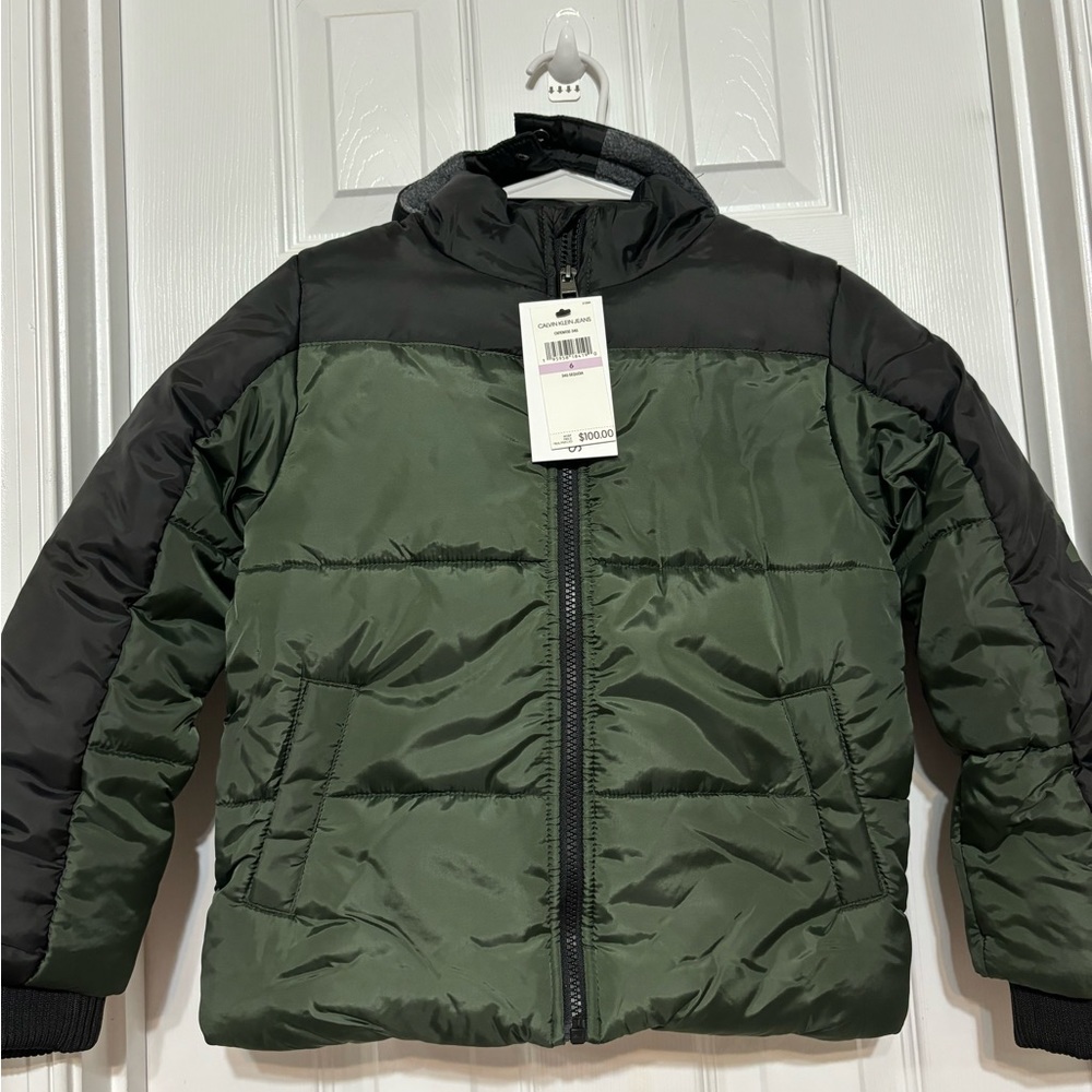 Calvin Klein Jeans boys jackets. Size 6 . Color black and green combination
